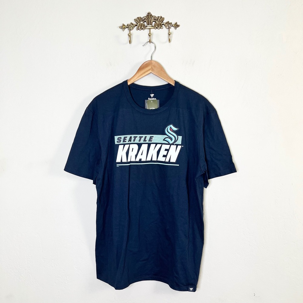 Seattle Kraken Hockey Fanatics T-Shirt Mens Size Large Navy Blue NHL New
